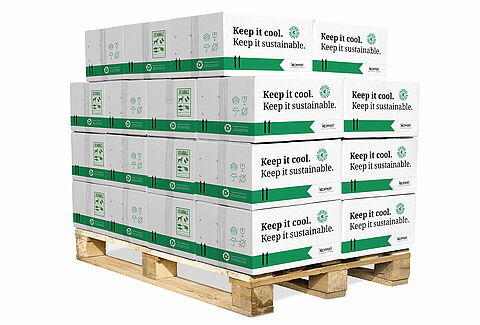 Cardboard,Boxes,On,Wooden,Palette,Isolated,On,White,+,Clipping